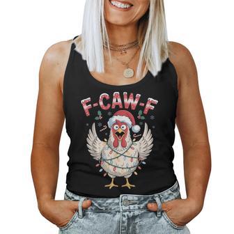 F Caw F Chicken Christmas Lights Santa Xmas Chicken Women Tank Top | Seseable UK