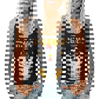 F-Caw-F Rooster Chicken Meme Women Tank Top - Monsterry