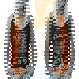 My Favorite Nurse Calls Me Dad American Flag Vintage Women Tank Top - Thegiftio