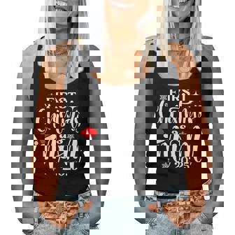 First Christmas As Mom 2025 Snowflake Xmas Family Matching Women Tank Top - Seseable