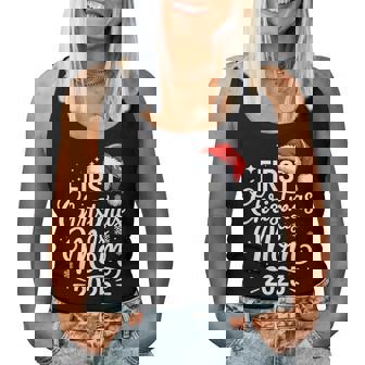 First Christmas As Mom 2025 Snowflake Xmas Family Matching Women Tank Top - Thegiftio