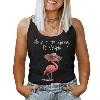 Flock It I'm Going To Vegas Saying Vacation Flamingo Women Tank Top - Thegiftio