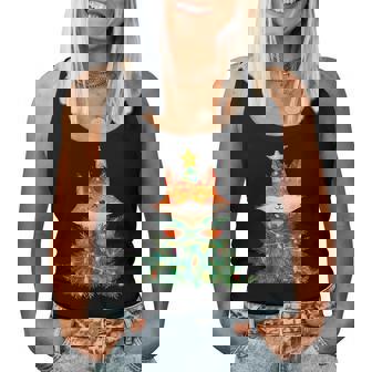 Fox Christmas Tree Pajamas Girls Boys Xmas Lights Women Tank Top - Thegiftio