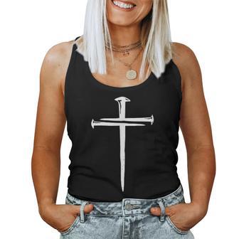Christian Jesus Crist Three Nails Cross Women Tank Top - Thegiftio UK