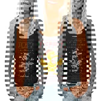 Christmas Chicken F-Caw-F Rooster Meme Humor Women Tank Top - Monsterry