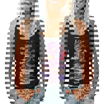 Cute Dragon Read Books Be Kind Stay Weird Book Lover Women Tank Top | Mazezy