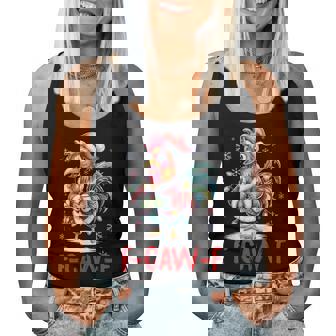 F-Caw-F Chicken Humor Santa Rooster Christmas Lights Women Tank Top - Thegiftio