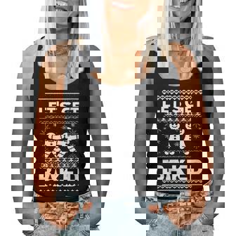 Gingerbread Let's Get Baked Holiday Party Style Women Tank Top | Mazezy