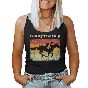 Horse Racing Vintage Giddythefup Derby Horse Race Women Tank Top | Mazezy