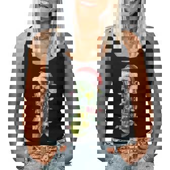 Pickle Santa Hat Christmas Lights Xmas Women Women Tank Top | Seseable CA