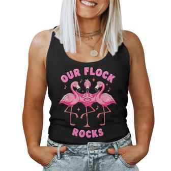 Pink Flamingo Family Matching Our Flock Rocks Group Women Tank Top - Monsterry