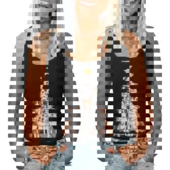 Pitbull Christmas Tree Dog Lovers Xmas Women Tank Top - Monsterry