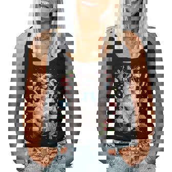 Ragdoll Cat Santa Hat Christmas Lights Women Tank Top - Thegiftio