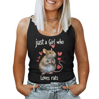 Rat Lovers Just A Girl Who Loves Rats Women Tank Top - Thegiftio UK