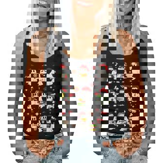 Santa Ghost Reading Books Christmas Library Teacher Women Tank Top | Seseable CA