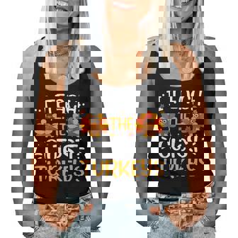 I Teach The Cutest Little Turkeys Teacher Thanksgiving Women Tank Top | Mazezy