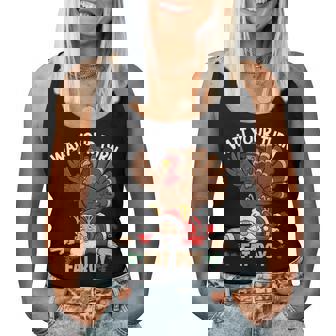 Thanksgiving Christmas Turkey Vs Santa For Women Women Tank Top | Seseable CA