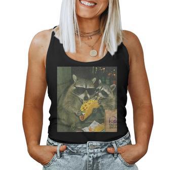 Vintage Raccoon Eating Tacos Meme Humor Women Women Tank Top - Thegiftio UK