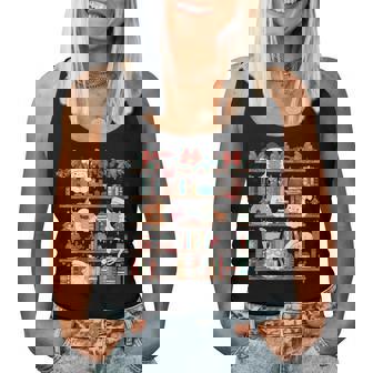 Ghost Christmas Reading Book Lover Library Christmas Teacher Women Tank Top | Mazezy