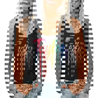 Girl Retro Taylor First Name Personalized Vintage 80'S Women Tank Top - Thegiftio