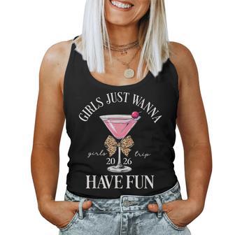 Girl's Trip 2026 Drinking Party Girls Just Wanna Have Fun Women Tank Top - Thegiftio UK