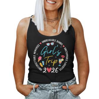 Girl's Trip 2026 Memories Girls Friends Trip Vacation Retro Women Tank Top | Mazezy
