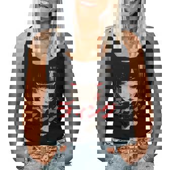 Goth Grunge Demon Anime Girl Waifu Horror Alt Aesthetic Women Tank Top | Mazezy