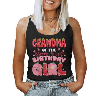 Grandma Of The Berry Sweet Birthday Girl Strawberry Party Women Tank Top - Thegiftio