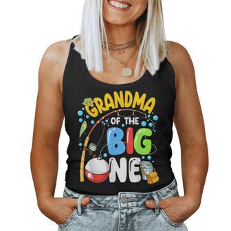 Grandma Of The Big One Fishing Birthday Boy Family Party Women Tank Top - Monsterry