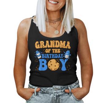 Grandma Of The Birthday Boy Milk And Cookies Lover Women Tank Top - Thegiftio UK
