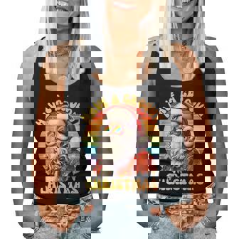 Have A Groovy Christmas Santa Retro Holiday Women Tank Top - Monsterry