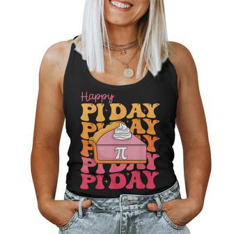 Groovy Happy Pi Day Spiral Pi Math Teacher Pi Day Lover Women Tank Top | Mazezy