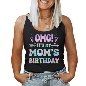 Groovy Omg It's My Mom's's Birthday Bday Girl Tie Dye Women Tank Top - Thegiftio