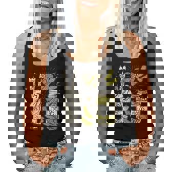 Groovy Peace Love & Pickles A Retro Delight For Food Lovers Women Tank Top | Mazezy