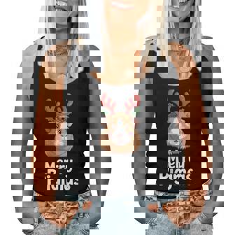 Guinea Pig Christmas Pun Merry Pigmas Holiday Outfit Women Tank Top | Seseable CA