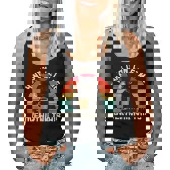 Hang On Let Me Overthink This Black Cat Coffee Sarcastic Women Tank Top - Monsterry