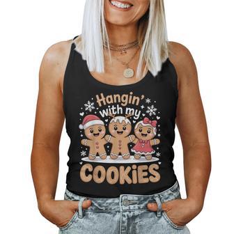Hangin With My Cookies Christmas Gingerbread Xmas Girl Women Tank Top - Thegiftio UK