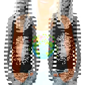 Happy Earth Day 2026 Floral Mother Earth Flower Crown Green Women Tank Top | Seseable CA