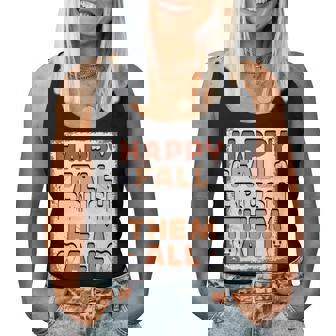 Happy Fall Brush Them All Tooth Thanksgiving Dental Dentist Women Tank Top - Thegiftio