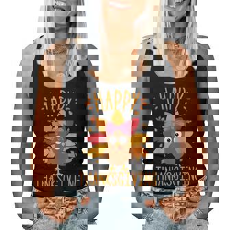 Happy Thanksgiving Turkey Family Graphic Women Tank Top | Seseable CA