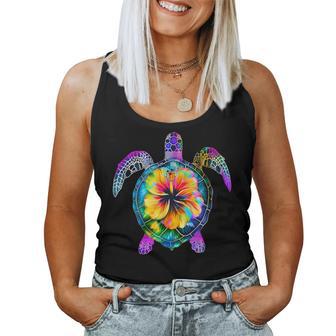 Hawaiian Tie Dye Sea Turtle Cute Hawaii For And Women Women Tank Top - Thegiftio UK