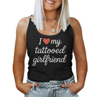I Heart My Tattooed Girlfriend かわいいレッドハートデザイン レディースタンクトップ - Kawaiitshirt