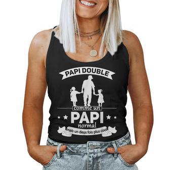 Homme Papi De Deux Petits-Filles Grand-Père De 2 Papy Double Débardeur pour femme - Cadeauxyz