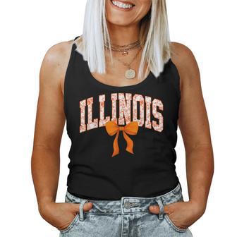 Illinois Coquette Bow Floral State Pride Style Girls Women Women Tank Top | Seseable FR