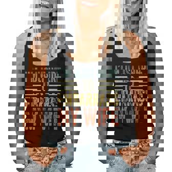 I'm Just Here To Embarrass My Wife Husband Joke Women Tank Top | Seseable UK