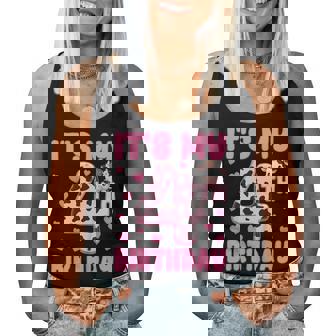 It's My 4Th Birthday Girl 4Yr Cute Farm Cow Four 4 Year Old Women Tank Top - Monsterry