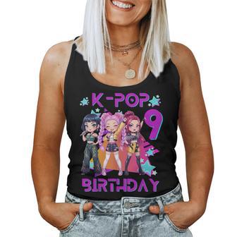 It's My 9Th Birthday Cute Chibi Kpop 9Th Birthday Girl Women Tank Top - Thegiftio
