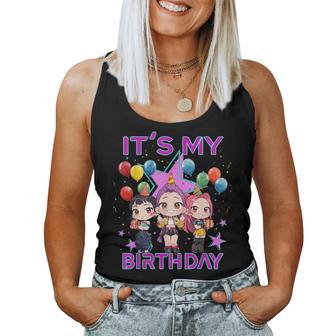 It's My Birthday Graphic Balloons For Girls And Ns Kpop Women Tank Top - Thegiftio UK