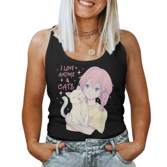 J'aime Les Animes Et Les Chats Fille Manga Et Chat Kawaii Débardeur pour femme - Cadeauxyz