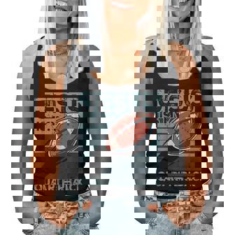 Jesus Is My Quarterback Christian Football Ball Sport Player Women Tank Top | Mazezy